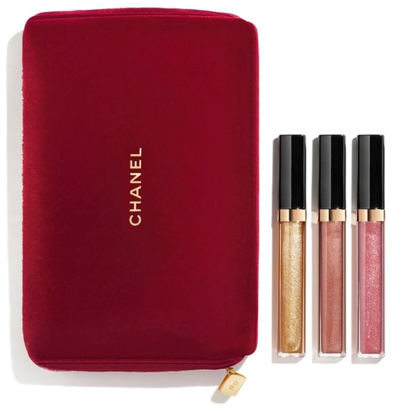 CHANEL Other - Brand New CHANEL Holiday Lip Gloss Set with Clutch